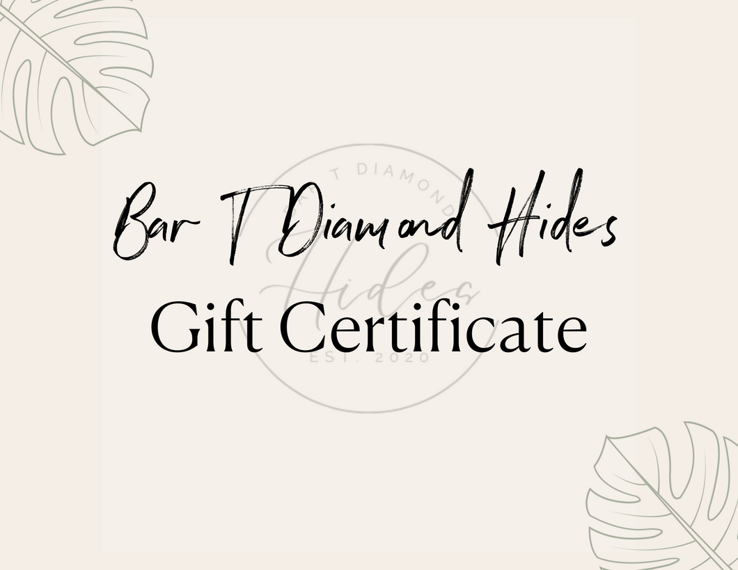 Bar T Diamond Hides Gift Card